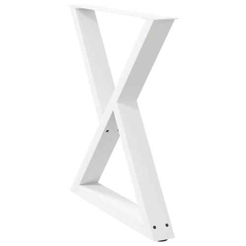 Spisebordsben 2 stk Hvid 70x(72-73,3) cm Stål