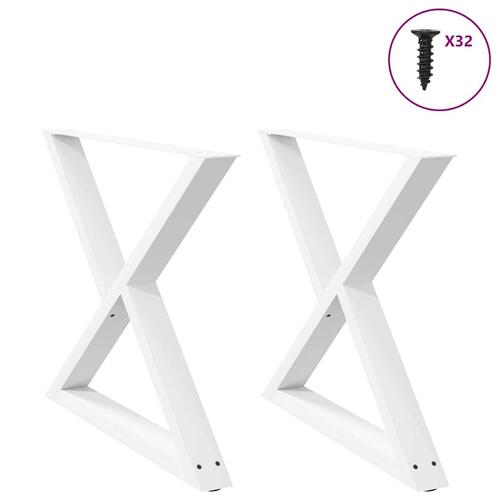 Spisebordsben 2 stk Hvid 90x(72-73,3) cm Stål