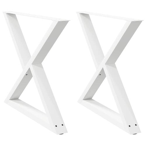 Spisebordsben 2 stk Hvid 90x(72-73,3) cm Stål