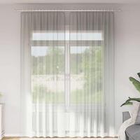 Voile-gardiner med løkker 2 stk. 140x260 cm lysegrå