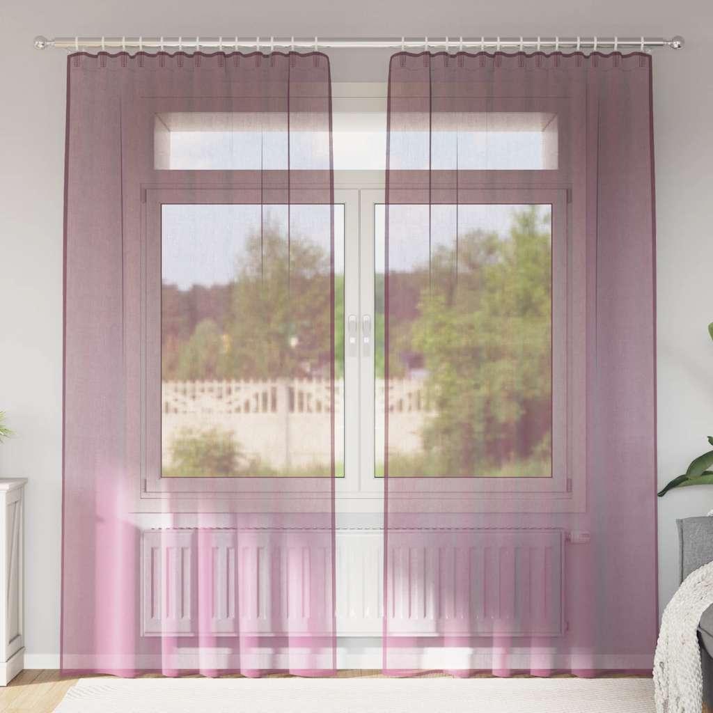 Voile-gardiner med løkker 2 stk. 140x225 cm lilla