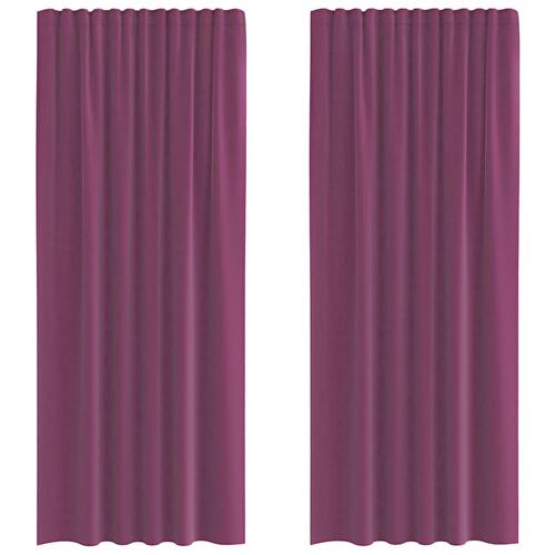 Voile-gardiner med løkker 2 stk. 140x225 cm lilla