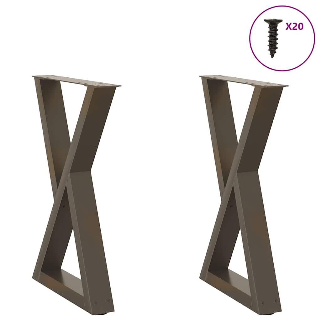 Spisebordsben 2 stk Naturstål 50x(72-73,3) cm Stål