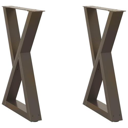 Spisebordsben 2 stk Naturstål 50x(72-73,3) cm Stål