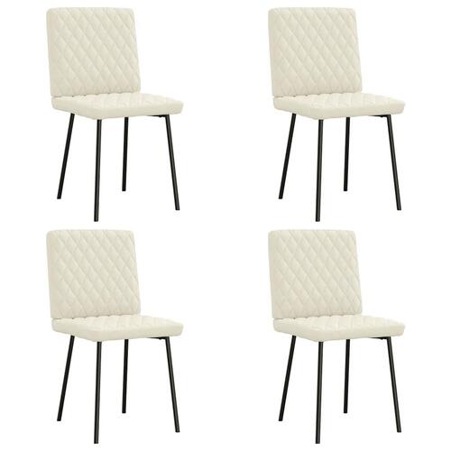 Spisebordsstole 4 stk. velour cremefarvet