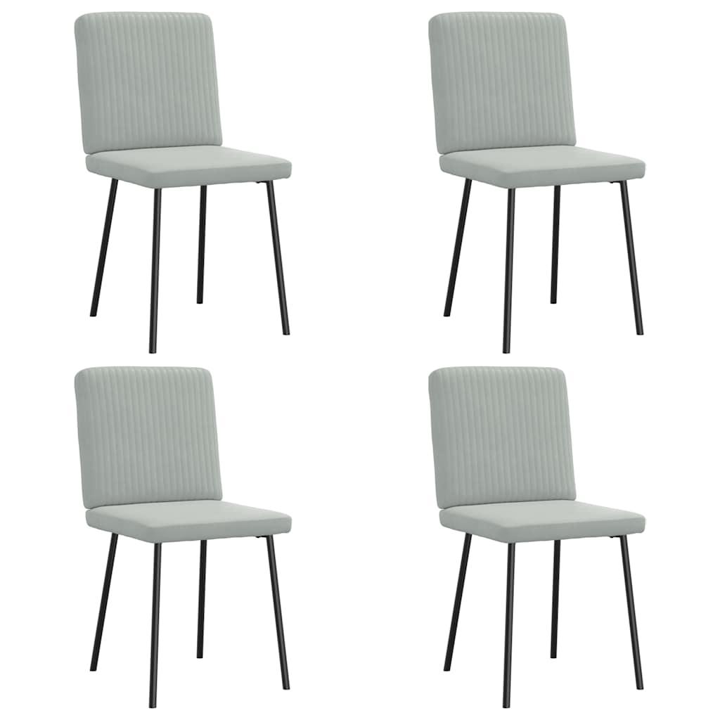 Spisebordsstole 4 stk. velour lysegrå
