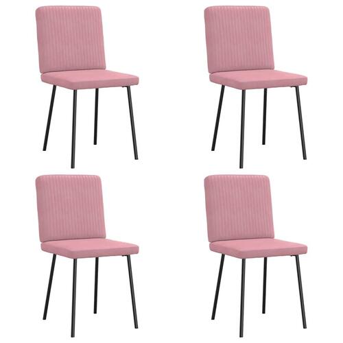 Spisebordsstole 4 stk. velour lyserød