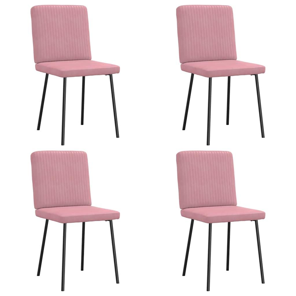 Spisebordsstole 4 stk. velour lyserød
