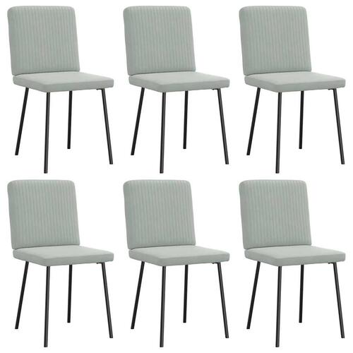Spisebordsstole 6 stk. velour lysegrå