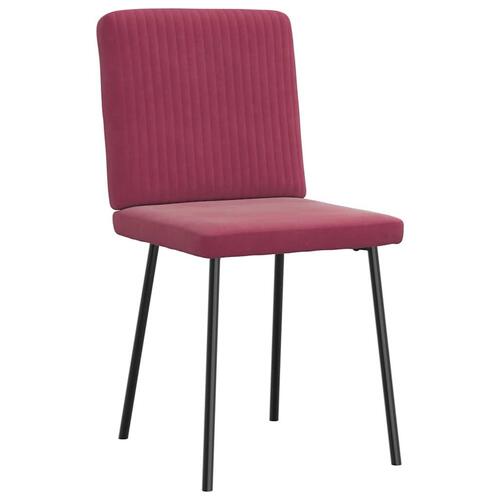 Spisebordsstole 6 stk. velour vinrød