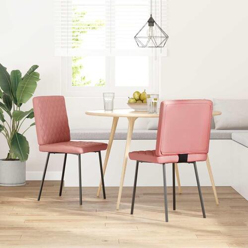Spisebordsstole 2 stk Pink kunstlæder