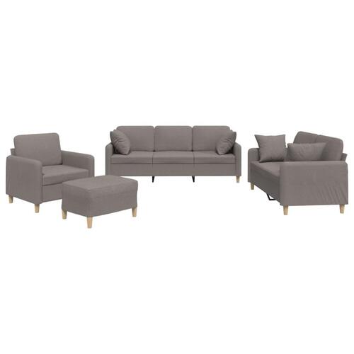 Sofasæt 4 dele med puder stof gråbrun