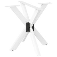 Spisebordsben edderkopform hvid 85x85x(72-73) cm stål