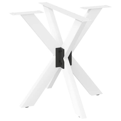 Spisebordsben edderkopform hvid 85x85x(72-73) cm stål