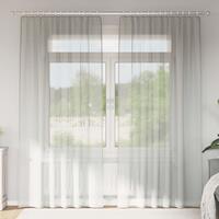 Voile-gardiner med løkker 2 stk. 140x245 cm lysegrå