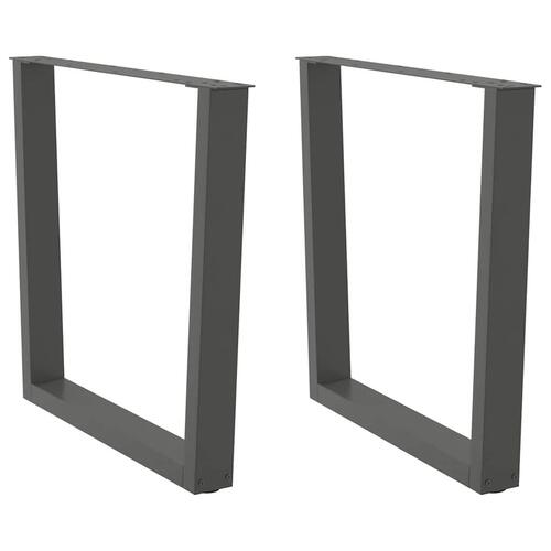 Spisebordsben V-form 2 stk Antracit 90x(72-73,3) cm Stål
