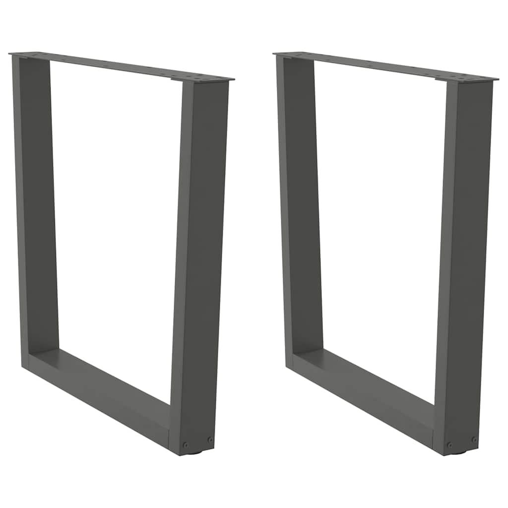 Spisebordsben V-form 2 stk Antracit 90x(72-73,3) cm Stål