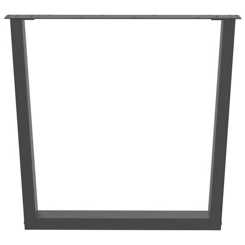 Spisebordsben V-form 2 stk Antracit 90x(72-73,3) cm Stål