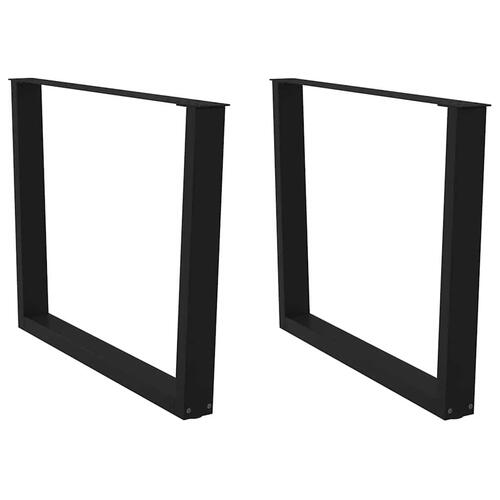 Spisebordsben V-form 2 stk Sort 100x(72-73,3) cm Stål