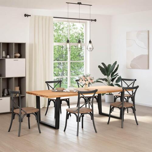 Spisebordsben V-form 2 stk Sort 100x(72-73,3) cm Stål
