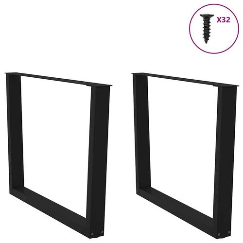 Spisebordsben V-form 2 stk Sort 100x(72-73,3) cm Stål