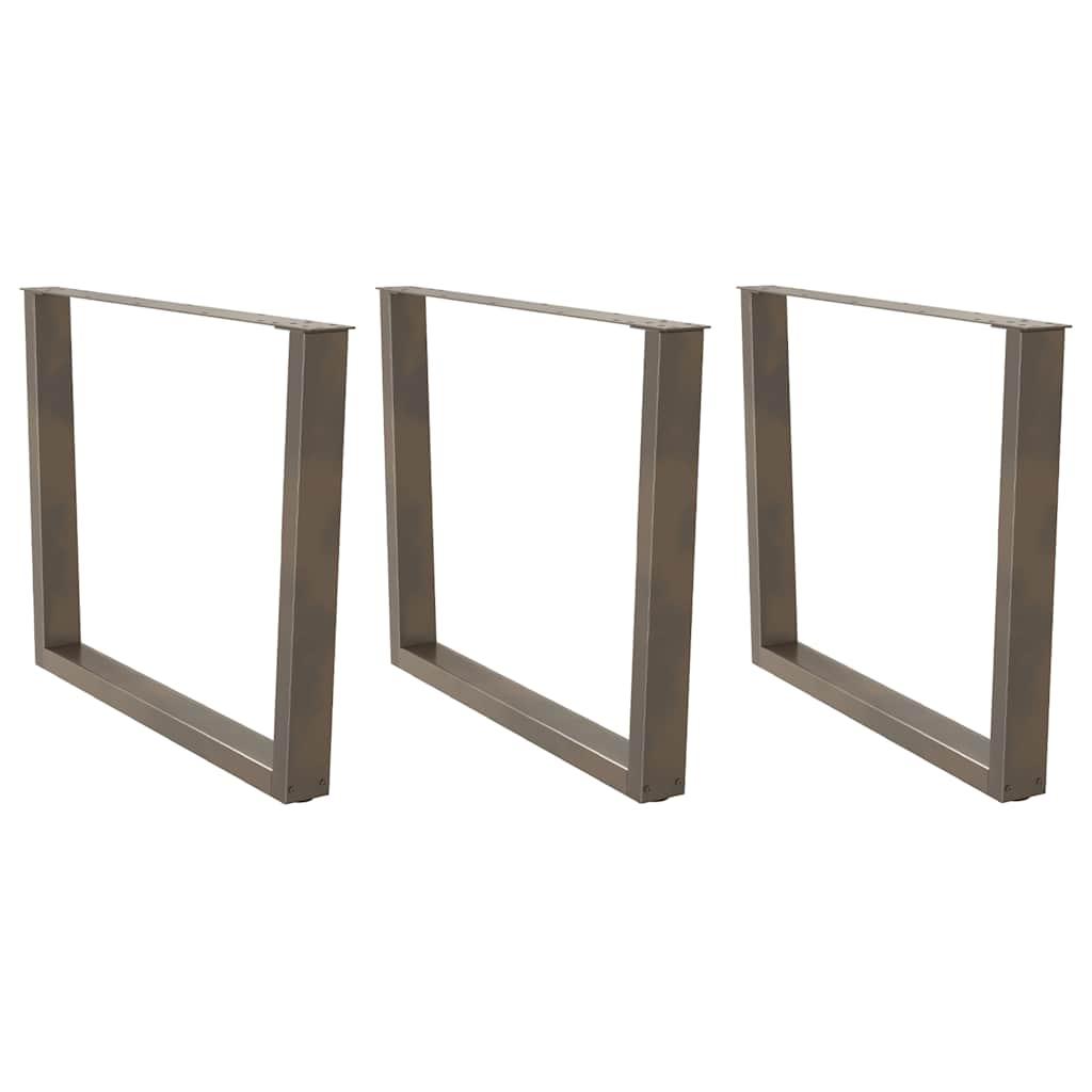Spisebordben V-formet 3 stk. naturstål 100x(72-73,3) cm stål billede