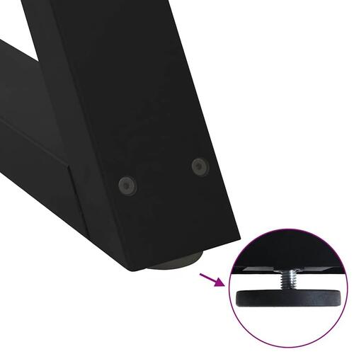 Sofabordben 2 stk Sort 40x(30-31,3) cm Stål