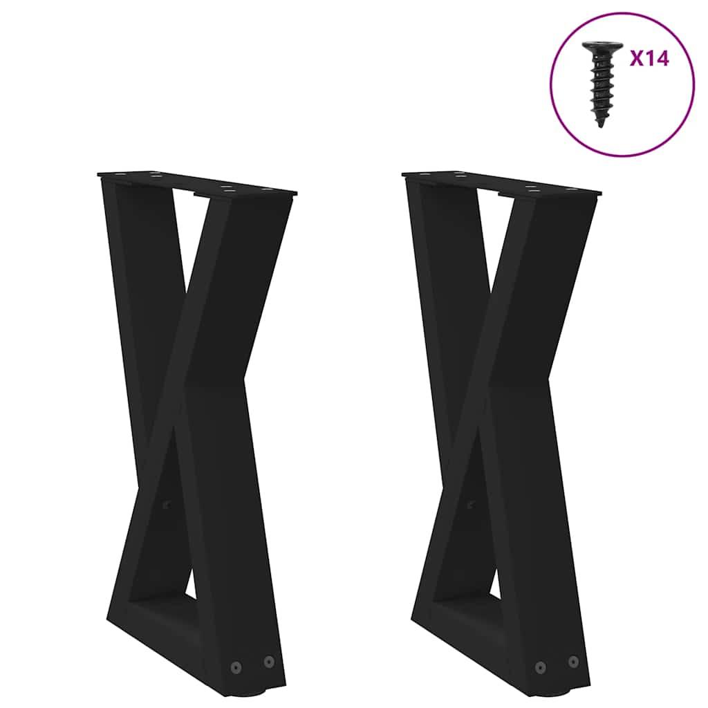 Sofabordben 2 stk Sort 28x(42-43,3) cm Stål
