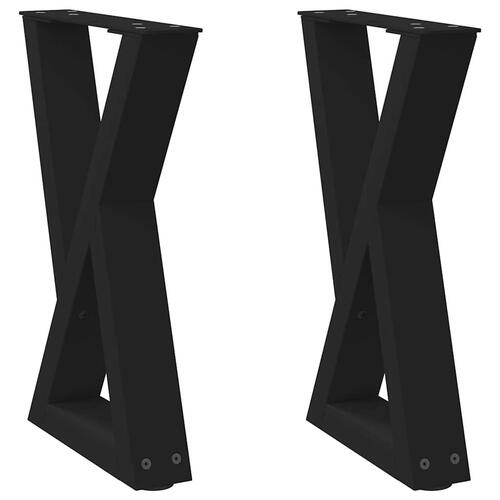 Sofabordben 2 stk Sort 28x(42-43,3) cm Stål