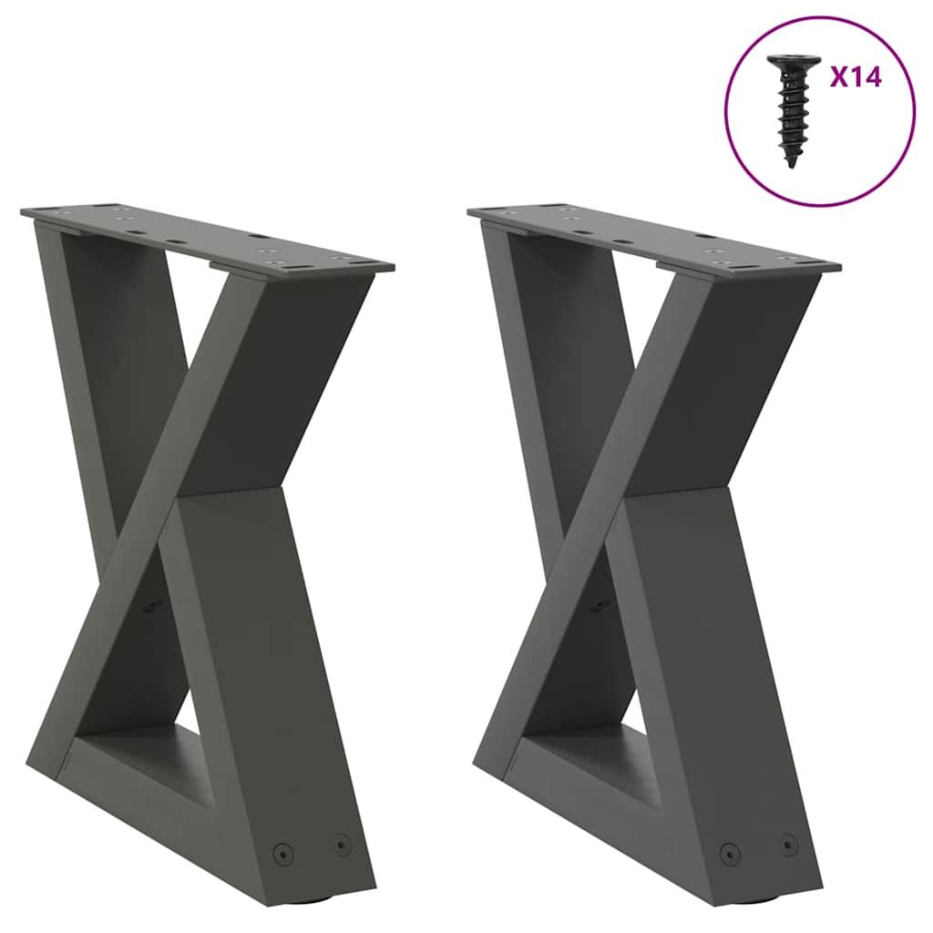 Sofabordben 2 stk Antracit 40x(30-31,3) cm Stål