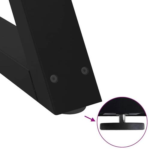 Spisebordsben 2 stk Sort 90x(72-73,3) cm Stål