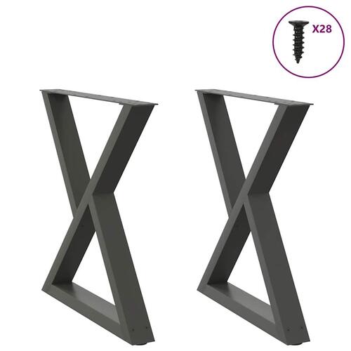Spisebordsben 2 stk Antracit 80x(72-73,3) cm Stål