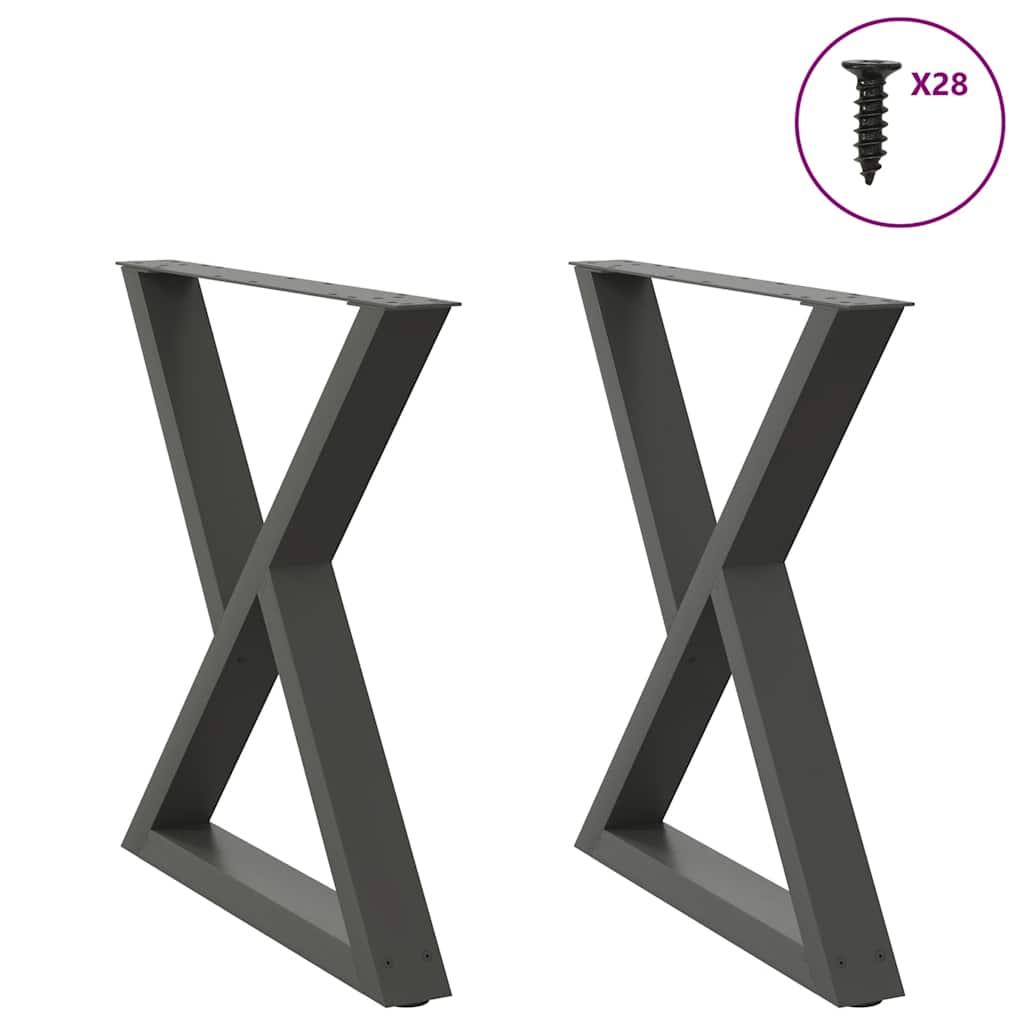 Spisebordsben 2 stk Antracit 80x(72-73,3) cm Stål