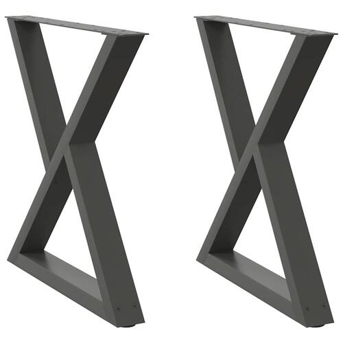Spisebordsben 2 stk Antracit 80x(72-73,3) cm Stål
