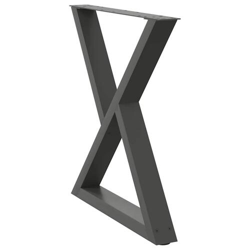Spisebordsben 2 stk Antracit 80x(72-73,3) cm Stål