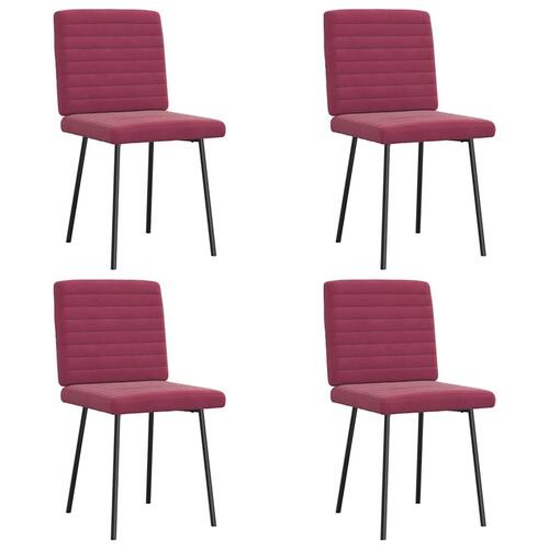 Spisebordsstole 4 stk. velour vinrød