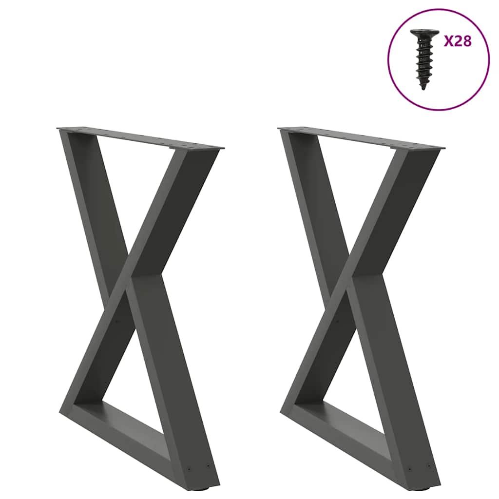 Spisebordsben 2 stk Antracit 70x(72-73,3) cm Stål