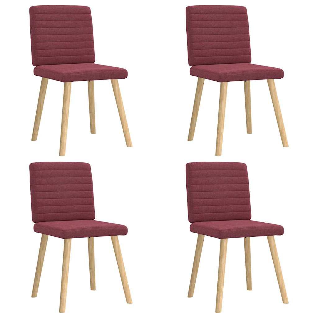 Spisebordsstole 4 stk. stof vinrød
