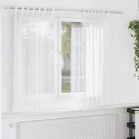Voile-gardiner med stanglommer 2 stk hvid
