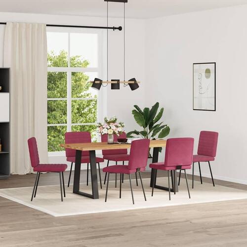 Spisebordsstole 6 stk. velour vinrød