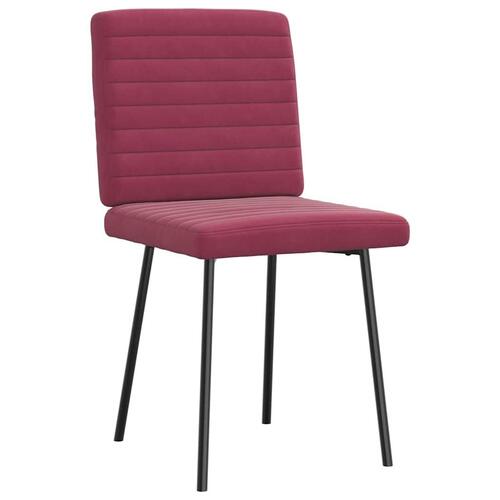 Spisebordsstole 6 stk. velour vinrød