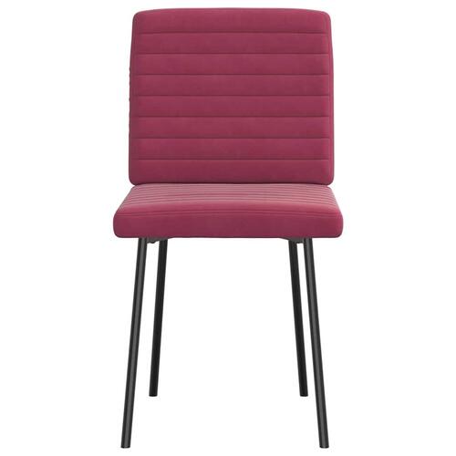 Spisebordsstole 6 stk. velour vinrød