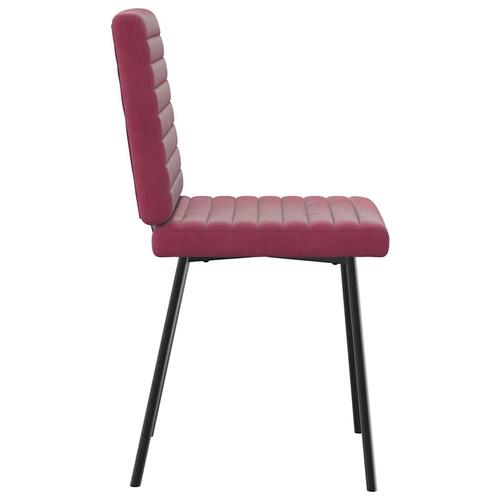 Spisebordsstole 6 stk. velour vinrød
