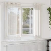 Voile-gardiner med øskner 2 stk. 140x175 cm cremefarvet