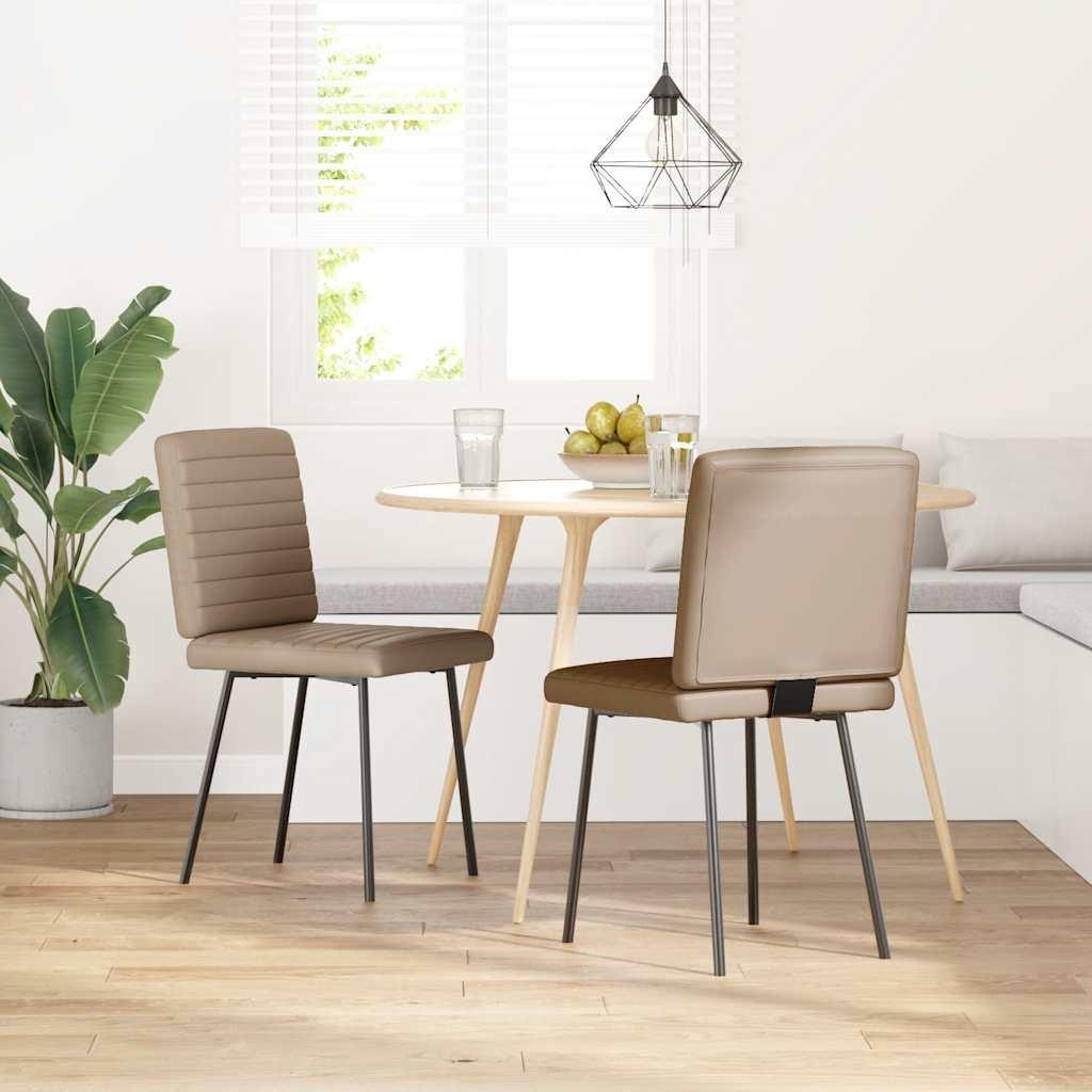 Spisebordsstole 2 stk. kunstlæder cappuccinofarvet