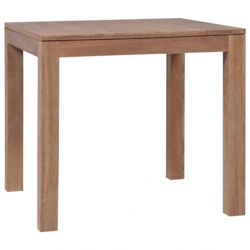 Spisebord 82x80x76 cm massivt teaktræ naturlig finish