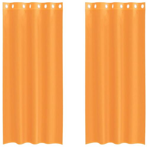 Voile-gardiner med øskner 2 stk. 140x225 cm orange