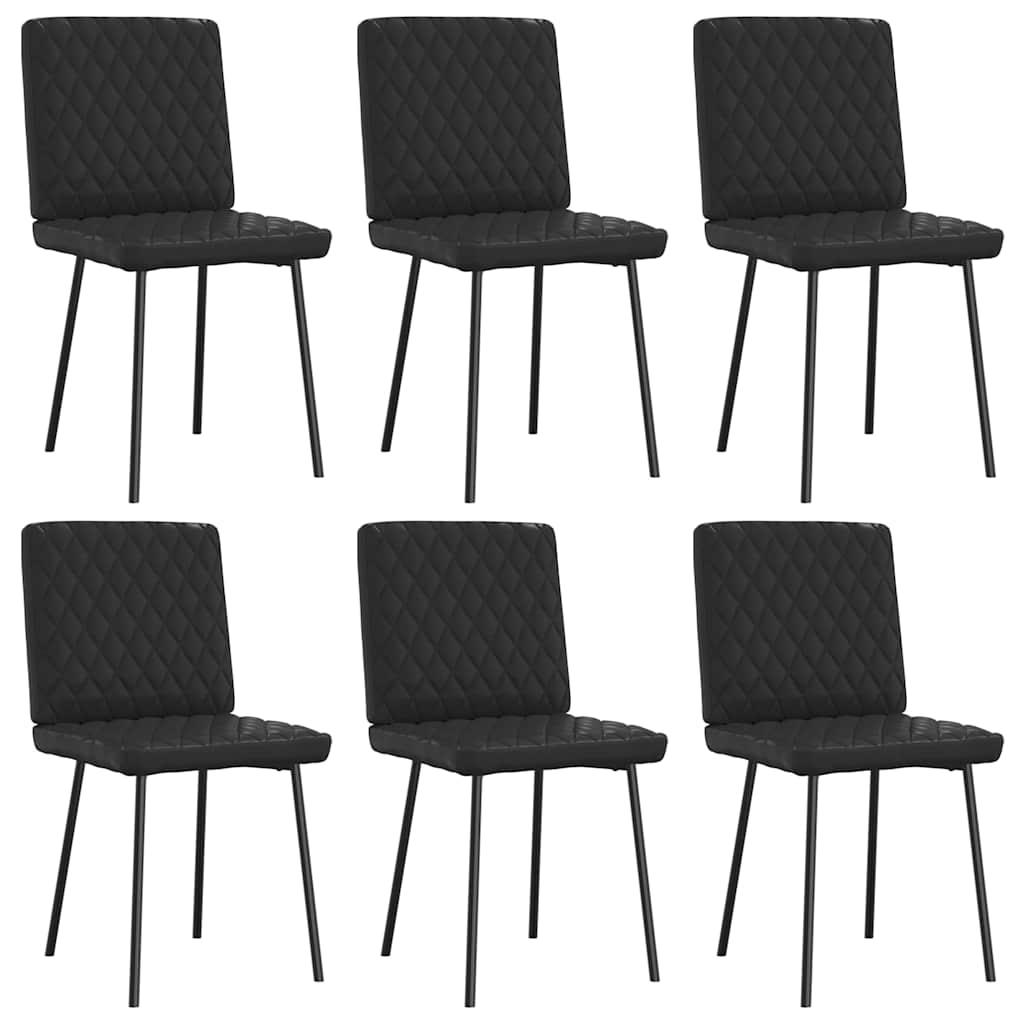 Spisebordsstole 6 stk. kunstlæder sort