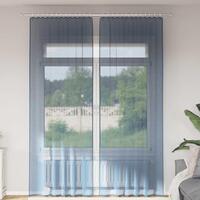 Voile-gardiner med løkker 2 stk. 140x260 cm kongeblå