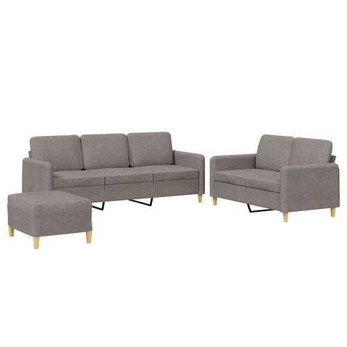 3 personers sofa med hynder stof gråbrun